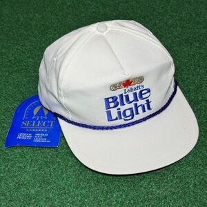 Vintage Labatt Blue Light 90s Made In Canada 50/50 Blend Beer Snapback Cap Hat